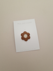 Antislip haarspeldje Flower Amélie Brown