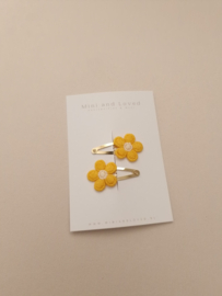 Jasmine Yellow flower clip klein (2 stuks)