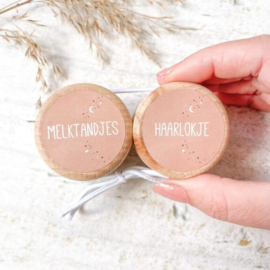 Bewaardoosje melktandjes + Haarlokje Pink (SET)