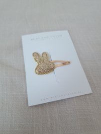 Bunny clip Glitter Gold middel (1 stuk)