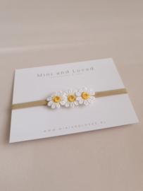 Haarband White yellow flower