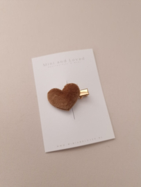Pluche heart line brown klein