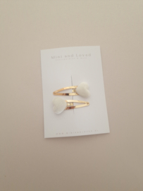 Heart clip Off-white middel (2 stuks)