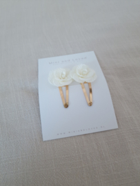 Rose white clip middel (2 stuks)