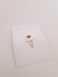 Flower White Bronze clip klein (1 stuk)