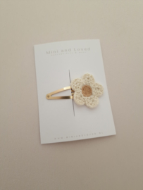 Teddy flower Off-white clip groot (1 stuk)