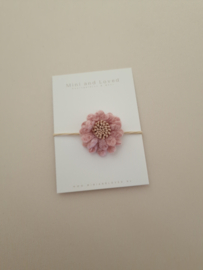 Haarelastiek | Pink Woolly Flower