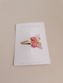 Butterfly Dark Pink clip middel (1 stuk)