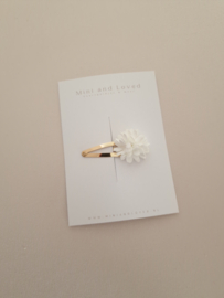 White flower clip middel (1 stuk)