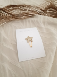 Glitter Christmas star gold klein (1 stuk)