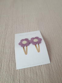 Sanne Purple clip middel (2 stuks)