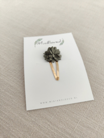 Green flower clip middel (1 stuk)