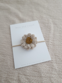Haarelastiek | Beige Woolly Flower