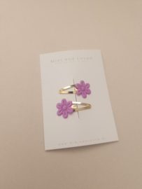 Bloss Purple flower clip klein (2 stuks)