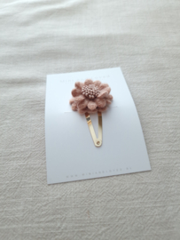 Old Pink Woolly Flower clip groot (1 stuk)
