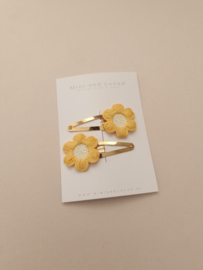 Flower Amélie Yellow clip groot (2 stuks)