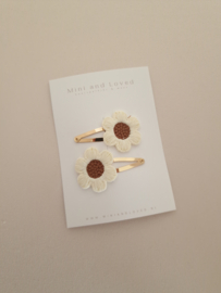 Flower Amélie Off-White clip middel (2 stuks)