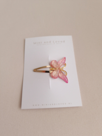 Butterfly Light Pink clip middel (1 stuk)