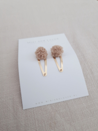 Pompom Light Brown klein (2 stuks)