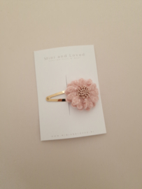 Pink Woolly Flower clip groot (1 stuk)