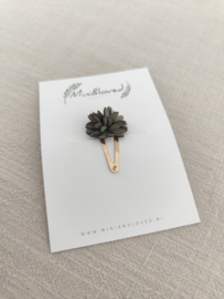 Green flower clip klein (1 stuk)