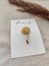 Yellow flower clip middel (1 stuk)