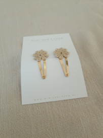 Golden Flower small clip middel (2 stuks)