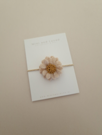 Haarelastiek | Beige Woolly Flower