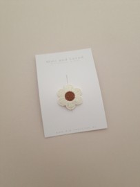 Antislip haarspeldje Flower Amélie Off-White