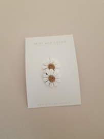Antislip haarspeldje Flower White Bronze