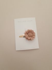 Old Pink Woolly Flower clip middel (1 stuk)