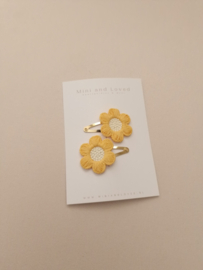 Flower Amélie Yellow clip klein (2 stuks)