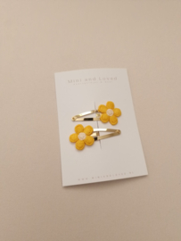 Jasmine Yellow flower clip middel (2 stuks)