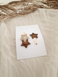 Glitter Christmas star COMBI 2 klein (2 stuks)