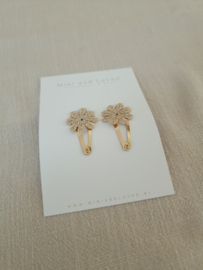 Golden flower small clip klein (2 stuks)