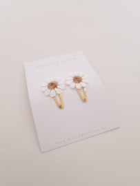Flower White Bronze clip klein (2 stuks)