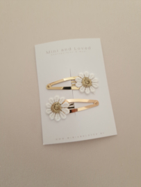 Flower White Gold clip groot (2 stuks)