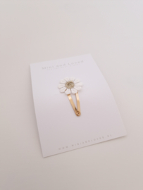 Flower White Gold clip middel (1 stuk)