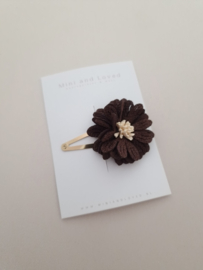 Dark Brown Big Blossom clip groot (1 stuk)