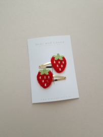 Strawberry Red clip middel (2 stuks)