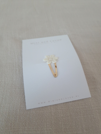 Bloss white flower clip klein (1 stuk)