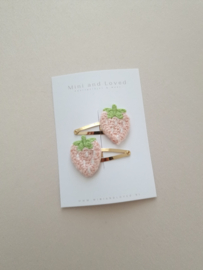 Strawberry Pink clip middel (2 stuks)