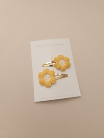 Flower Amélie Yellow clip middel (2 stuks)