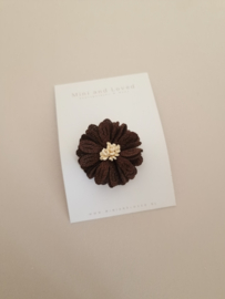 Antislip haarspeldje Dark Brown Big Blossom