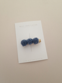 Pompom Blue line middel (1 stuk)