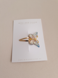 Butterfly Blue Purple clip middel (1 stuk)