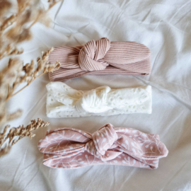 Smalle haarband Roze takjes