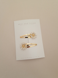 Flower Chique White clip middel (2 stuks)
