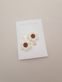 Flower Amélie Off-White clip klein (2 stuks)