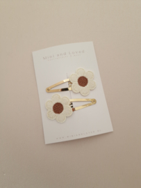 Flower Amélie Off-White clip groot (2 stuks)
